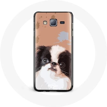Case voor Samsung galaxy J7 2016 Japanse spaniël zwart-wit hondenras