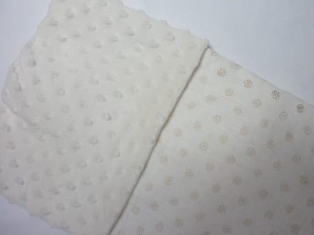 Oogappel Gold Dots Deken Kinderwagen Wieg 60x80 cm-Offwhite-Goud