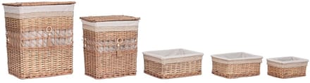 Mand Ropa Set 5 MIMBRE canvas 47 x 35 x 55 cm NATURAL