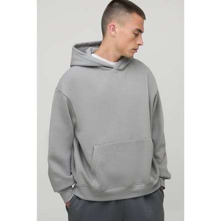 Essential Oversized Boxy Hoodie | Grey | Size Small
