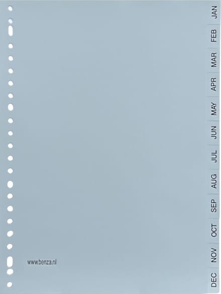 Benza - Tabbladen Maanden 12 Tabs A4 (23 rings)