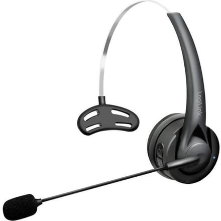 LogiLink BT0075 On Ear koptelefoon Bluetooth Zwart