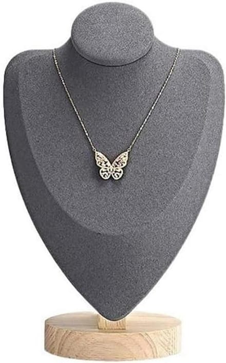 Sieraden Displaystandaard - Kettinghouder - Sieraden Presenteren - Houten Basis - Klein - Grijs