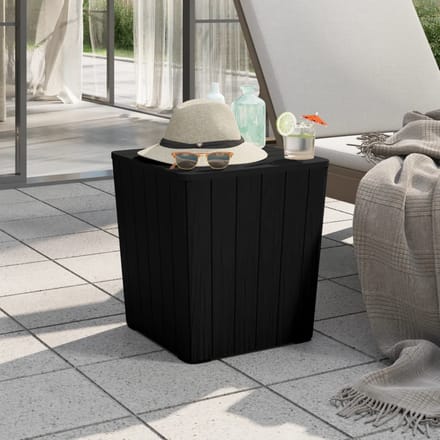 vidaXL - Tuintafel - met - afneembaar - deksel - polypropeen - zwart