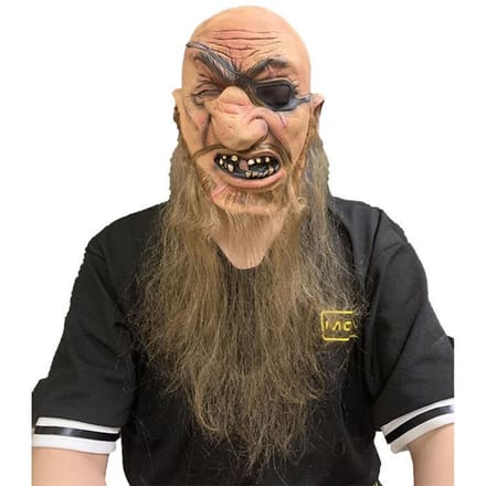 Eenogige bebaarde grote broer latex masker One size bruin