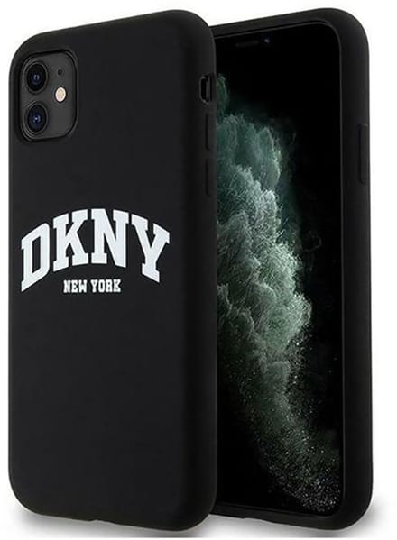 DKNY Silicone Arch Logo Back Case (MagSafe Compatible) - Geschikt voor Apple iPhone 11 (6.1") - Zwart