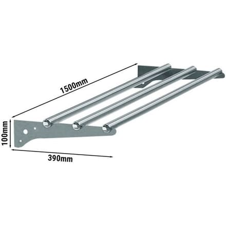 GGM Gastro Tablettrutsche KOPENHAGEN - 1500mm Zilver