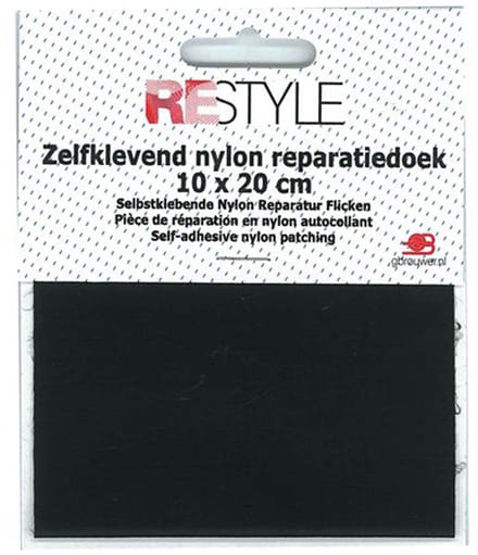 Reparatiedoek Zelfklevend - Nylon - Zwart - 10 x 20 cm