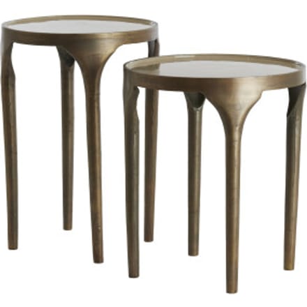 Light & Living Bijzettafel Lapaz - Antiek Brons - Ø40cm - Set van 2 - Modern