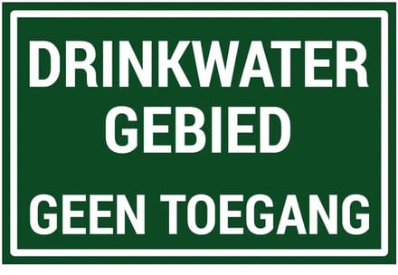 Drinkwatergebied geen toegang sticker | 30 x 20 cm