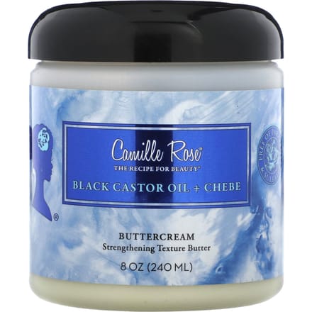Camille Rose, Huile de Ricin Noir + Chébé, Crème au Beurre, 240 ml (8 oz) black