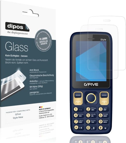 dipos – 2x Matte Pantserfolie geschikt voor GFive Style New | 9H Screenprotector