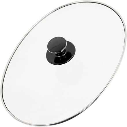 Glazen Deksel - Ovaal Deksel - Koken - Met Knopgreep - 33 x 25 cm - Transparant