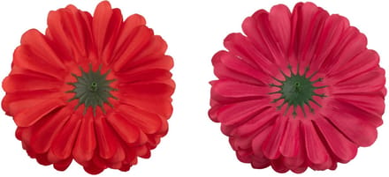 J-Line bloem Bol Dia 13cm - kunststof - roze/rood - 2 stuks