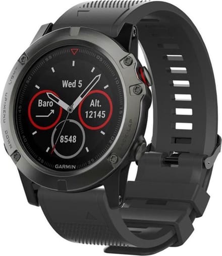 Shop4 - Geschikt voor Garmin Forerunner 945 Bandje - Siliconen Zwart