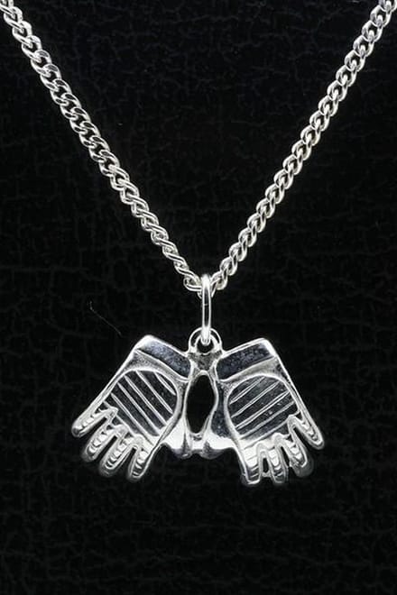 Zilveren Keeper handschoenen ketting hanger