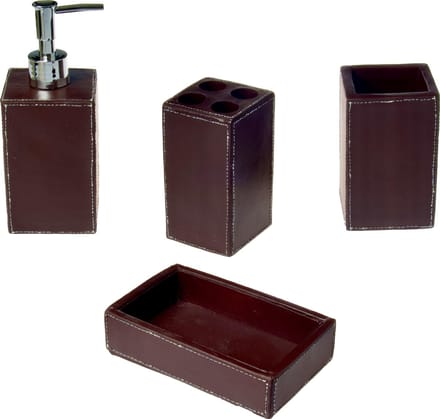 Badkamerset 4-delig - Sealskin Cuero – Bruin