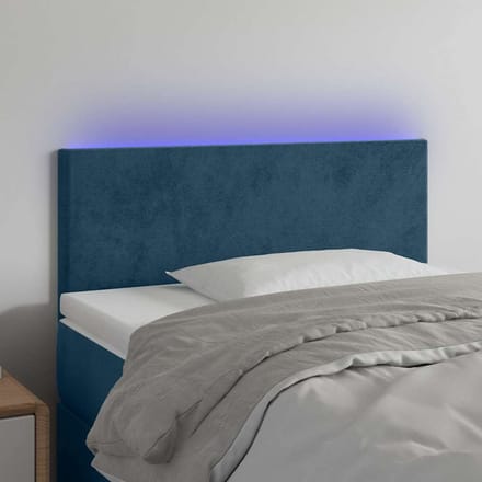 vidaXL - Hoofdbord - LED - 100x5x78/88 - cm - fluweel - donkerblauw