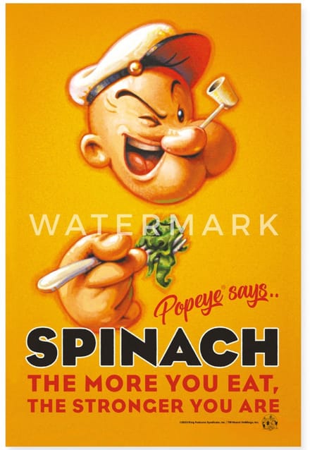 Popeye Poster Spinach More You Eat … Poster 60x90 cm