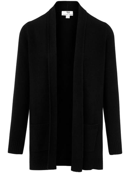 Lang vest 100% scheerwol Van Peter Hahn zwart