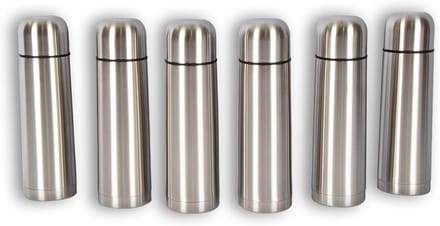 Thermosflessen set van 6 - RVS isolatie - 750 ml - Ideaal voor warme dranken - SnelShoppen
