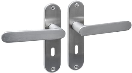 Intersteel Deurkruk Sora basic op schild ovaal 185x41mm sleutelgat 56mm rvs