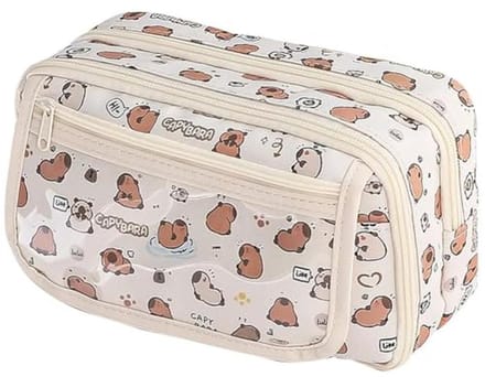 Schattig Capybara Pennenetui | Draagbaar Etui voor School & Bureauaccessoires