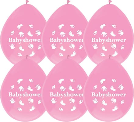 Haza Original Ballonnen Babyshower Meisje Roze 30 Cm 6 Stuks