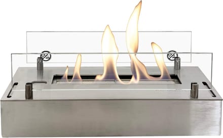 Xaralyn Bio-ethanol haard - bio-ethanol brander S - geborsteld RVS - 2 KW verwarming - Bio-ethanol inbouwhaard - echte vlammen