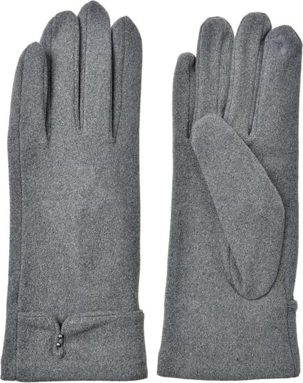 Clayre & Eef Handschoenen Winter 9x23 cm Grijs Polyester