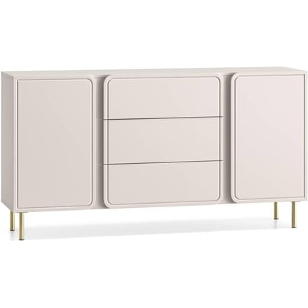 Selsey Loppa – Dressoir 2-deurs met 3 lades, kasjmierbeige, 160 cm
