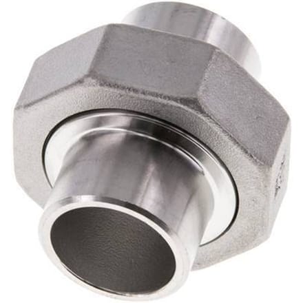 Rechte Koppeling 26.9mm Laseinde RVS Vlakke Afdichting PTFE 16bar