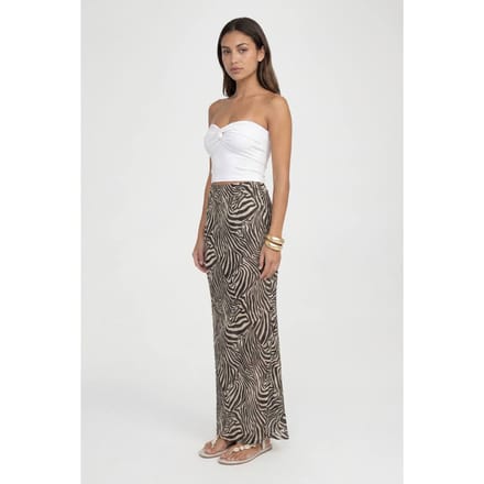 boohoo Dames Lange Chiffon Maxi Rok Met Zebraprint | Maat: 38