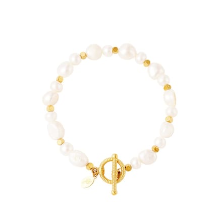 Yehwang | Armband | Parels | Goud | Stainless steel