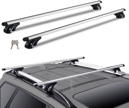 JOYNEXTBUY - Universele Dakdragers 120 cm – Aluminium – Verstelbare Dakdrager - Verhoogde Dakrails – 90 kg Draagvermogen – Set 2