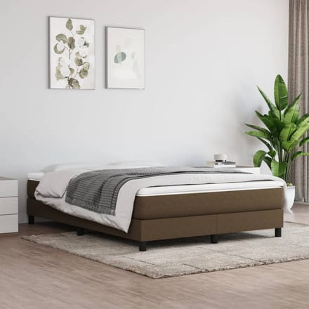 vidaXL - Boxspring - bed - stof - donkerbruin - 140x200 - cm
