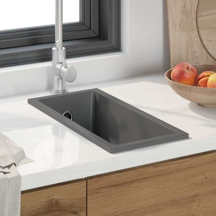 vidaXL Keukenwasbak Grijs 21 x 44 x 14 cm Graniet