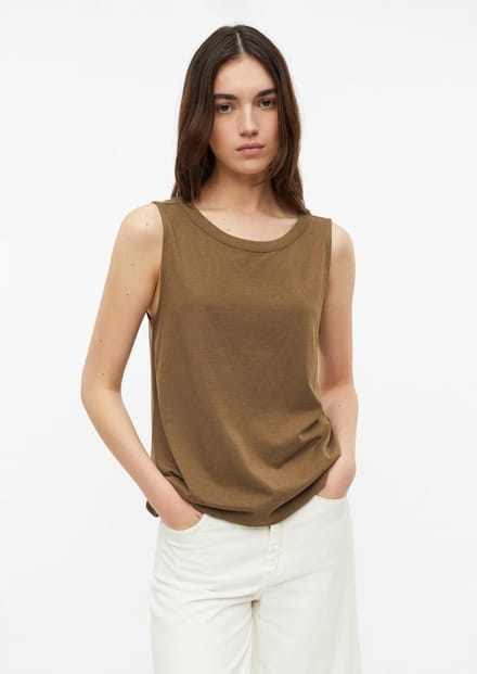 s.Oliver - female - Jersey top met ronde hals en rugdetail