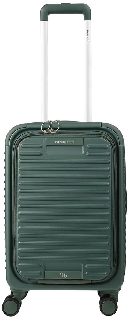 Hedgren trolley met laptopvak Raku Yuno 22" / 55 cm Spinner + Front Pocket Duck Green donkergroen