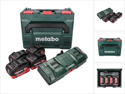 Metabo Toebehoren - Set 8A oplader en 4x accu 18 V LiHD 10,0 Ah 685143000