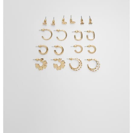 Stradivarius Set van 9 bloemoorbellen  Goud OS