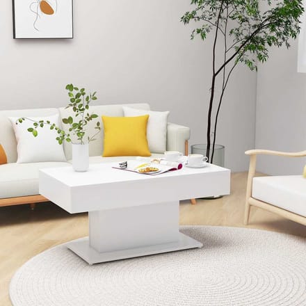 vidaXL - Salontafel - 96x50x45 - cm - bewerkt - hout - wit