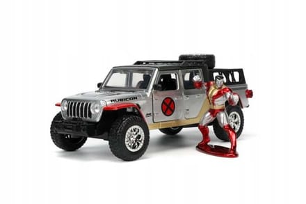 Set van 6 autospellen met figuurtje Jada Toys Marvel 1/32 X-Men Jeep Gladiator métal