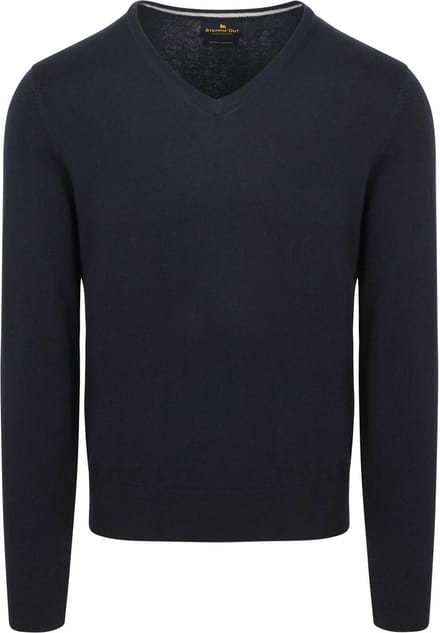 Steppin' Out Trui Cotton Cashmere V-hals Navy - Maat S - Heren - Pullovers