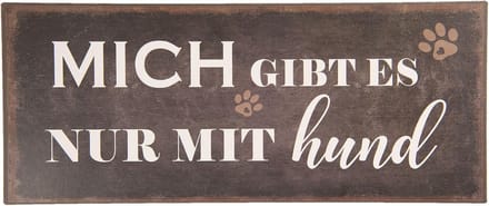 Clayre & Eef Tekstbord 30x13 cm Zwart Metaal