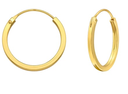 Joy|S - Zilveren oorringen - 18 mm / 1.7 mm - goldplated