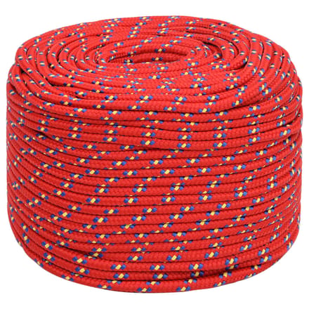 vidaXL - Boottouw - 10 - mm - 100 - m - polypropyleen - rood