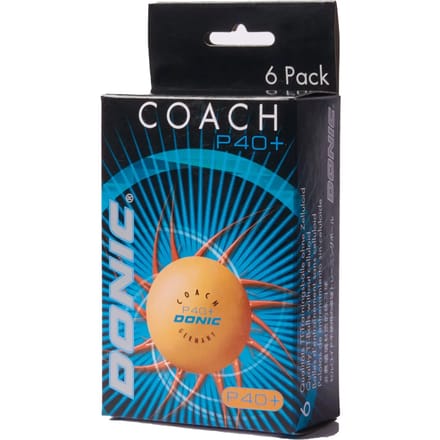 Set van 6 tafeltennisballen Donic Coach P40+** (40 mm)