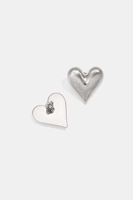 Heart oorknopjes Zilver