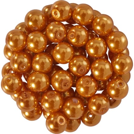 Glazen waskralen, Ø 6 mm, 55 stuks - Lichtoranje
